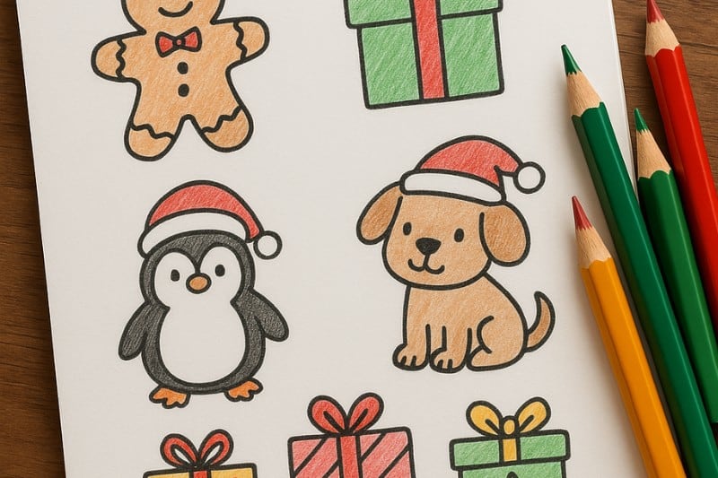 Eenvoudige Tekeninspiratie voor de Kerst