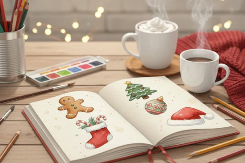 Eenvoudige Tekeninspiratie voor de Kerst