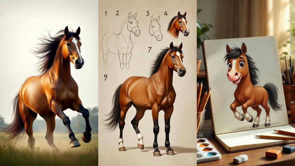 Paard tekenen op een makkelijke manier bekijk de stap voor stap gids voor beginners