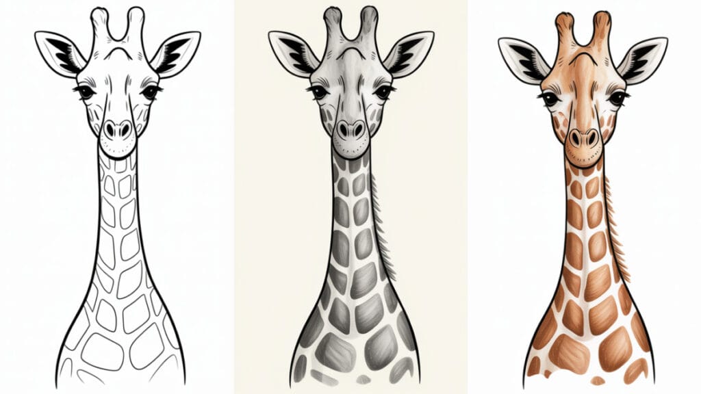 teken je een giraffe zonder