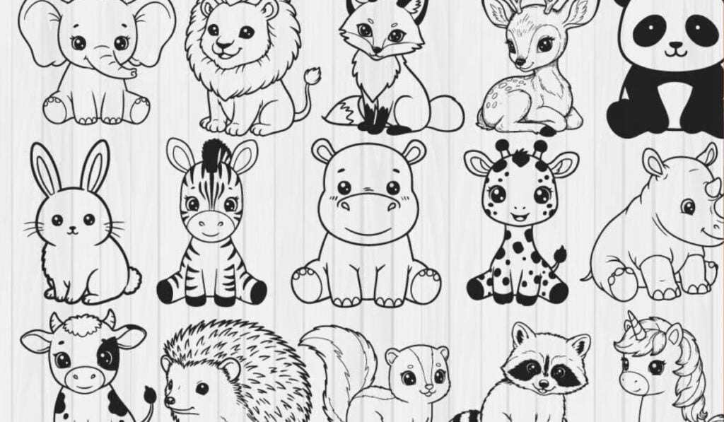 teken je schattige mini dieren