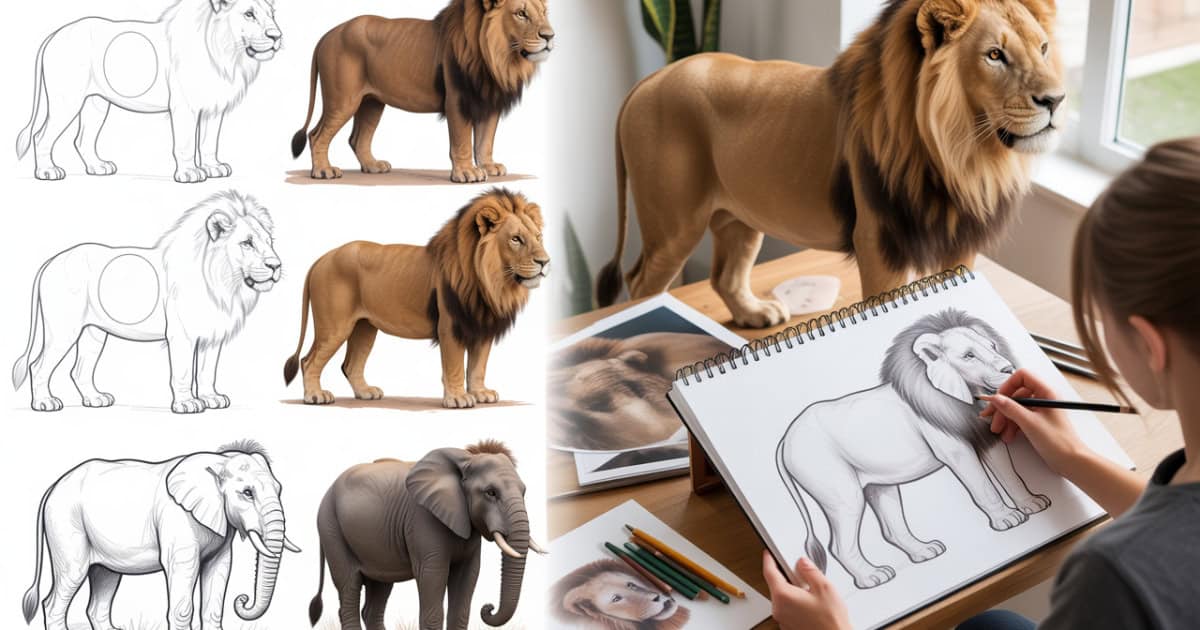 Grote dieren tekenen is nu echt heel erg gemakkelijk met dit unieke stappenplan