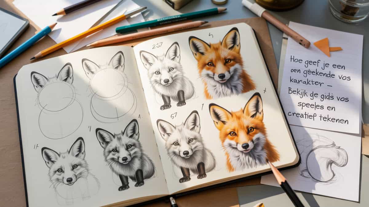 Hoe geef je een getekende vos karakter bekijk de gids over speels en creatief tekenen