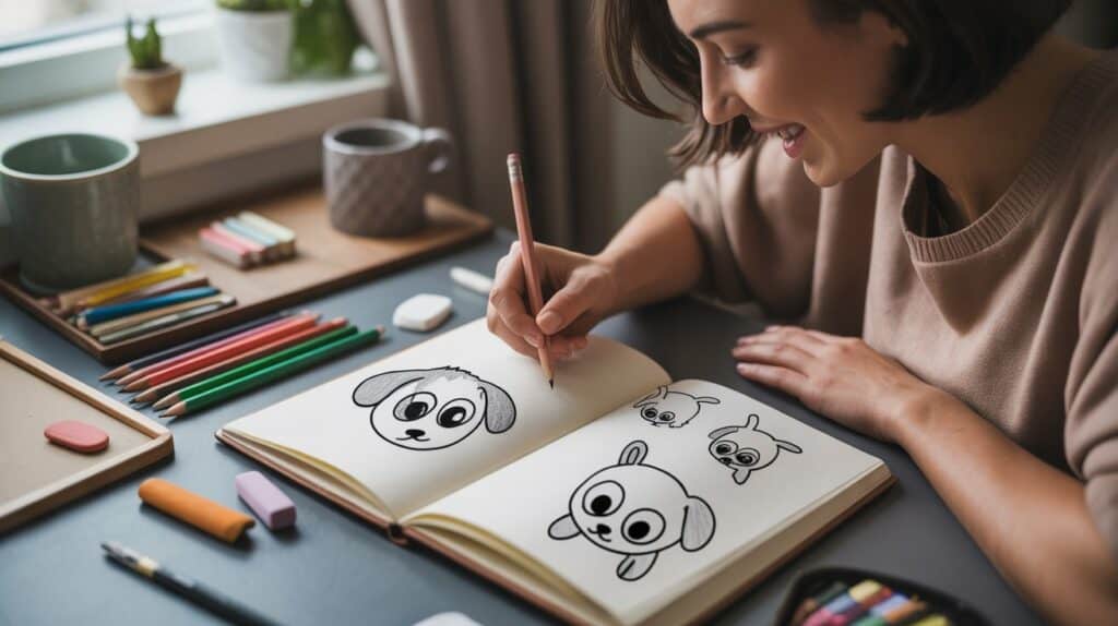 Schattige dieren tekenen