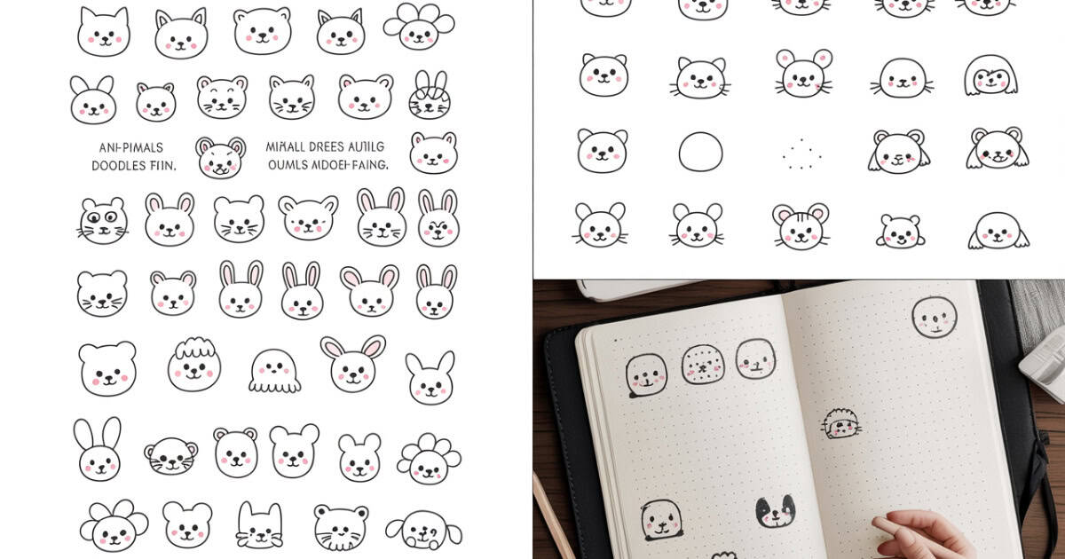 Mini dieren tekenen makkelijk: kleine creatieve schetsen