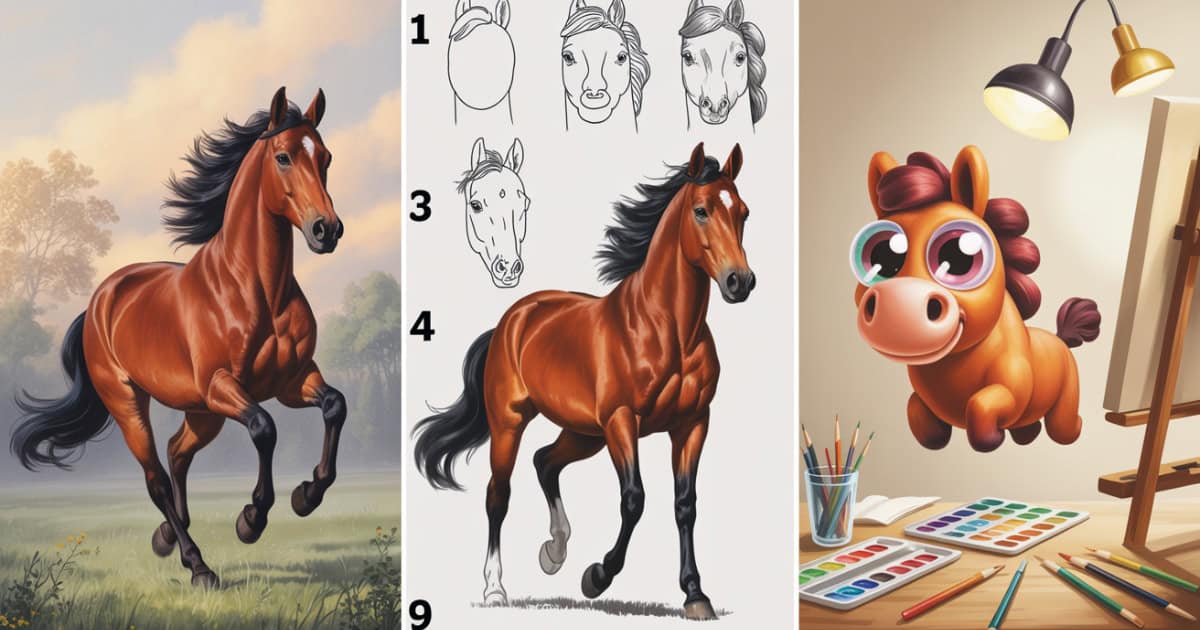 Paard tekenen makkelijk: stap voor stap leren tekenen voor beginners