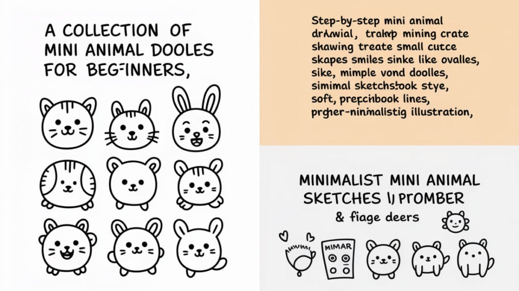 Mini dieren tekenen makkelijk